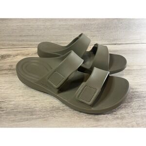 Aetrex Milos Orthotic Mens Slides‎ Army Green Size 14 NWOB Slip On Comfort
